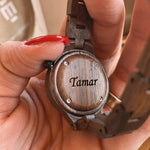 שעון יד מעץ לאישה ננסי