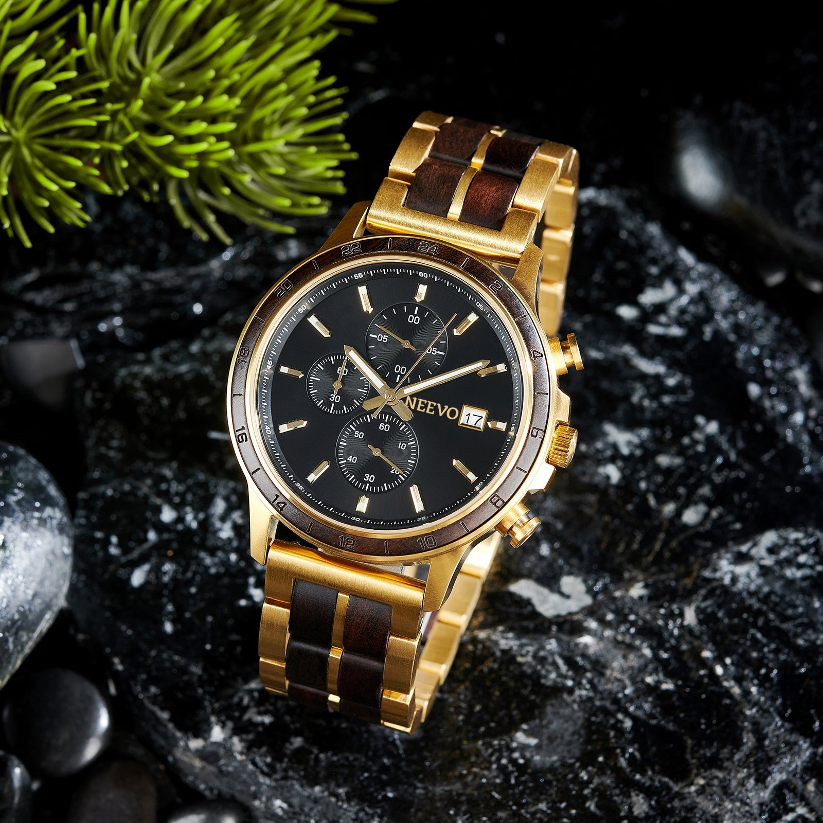 שעון לגבר דגם גולדן טימבר - NEEVO WATCH