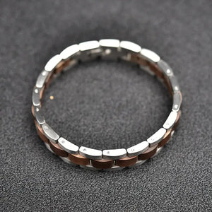 צמיד עץ לגבר דגם ״נבו״ משולב מתכת - NEEVO WATCH